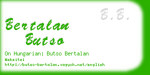 bertalan butso business card